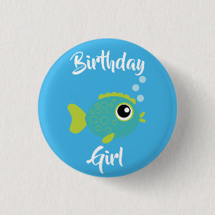 Macaron Rond 2,50 Cm Fish Sea Ocean Aquarium d'anniversaire pour enfant
