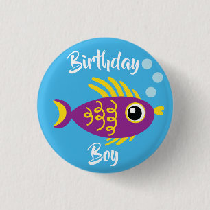 Macaron Rond 2,50 Cm Fish Sea Ocean Aquarium d'anniversaire pour enfant