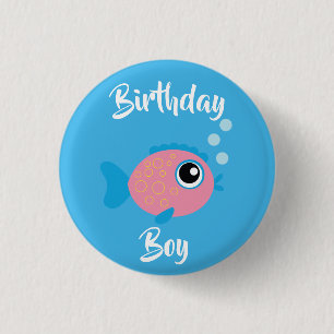 Macaron Rond 2,50 Cm Fish Sea Ocean Aquarium d'anniversaire pour enfant