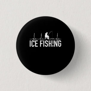 Macaron Rond 2,50 Cm Fisher Ice Fishing Hearbeat