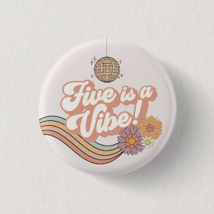 Macaron Rond 2,50 Cm Five est une Vibe 5e anniversaire fête