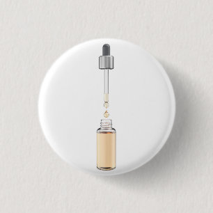 Macaron Rond 2,50 Cm Flacon compte-gouttes en verre ouvert avec pipette