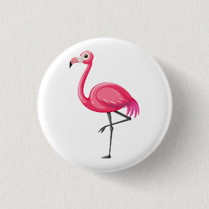 Macaron Rond 2,50 Cm Flamant Rose de Style Cartoon