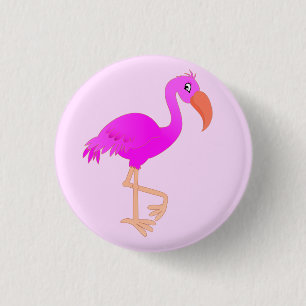 Macaron Rond 2,50 Cm Flamant rose mignon - Joyeux