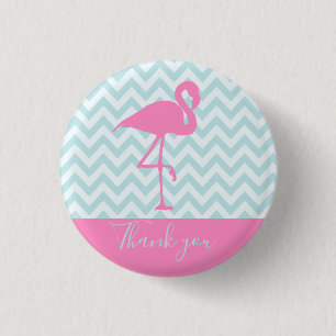Macaron Rond 2,50 Cm Flamant rose rose moderne, Merci