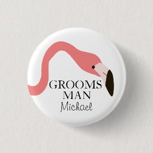 Macaron Rond 2,50 Cm Flamant rose rose Whimsy Groomsman