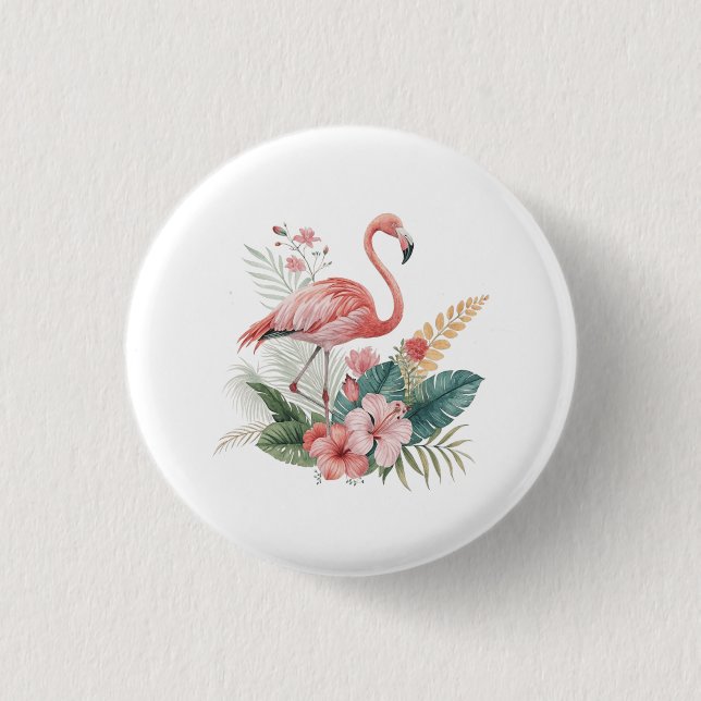 Macaron Rond 2,50 Cm Flamingo With Flowers (Devant)