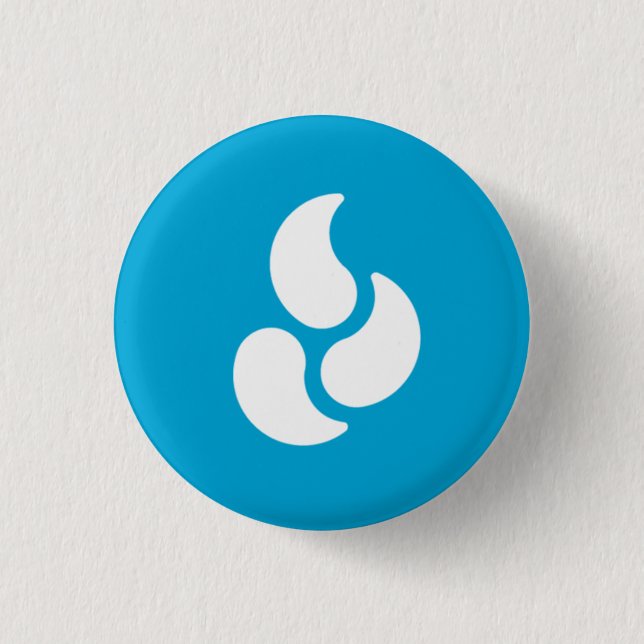 Macaron Rond 2,50 Cm Flamme blanche - bouton rond (Devant)