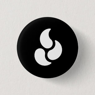 Macaron Rond 2,50 Cm Flamme blanche - bouton rond