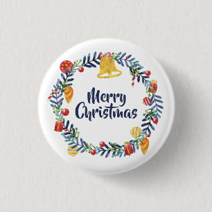 Macaron Rond 2,50 Cm Flamme de Noël simple  Bouton de la broche