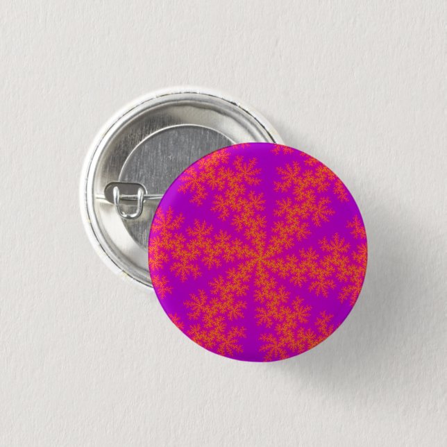 Macaron Rond 2,50 Cm Flèche de neige rose et orange (Devant & derrière)