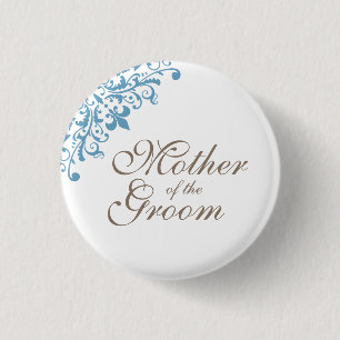 Macaron Rond 2,50 Cm Fleur bleue de Lis Script Mère De La Salle
