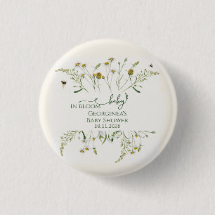 Macaron Rond 2,50 Cm Fleur de bébé bohème en fleurs Baby Shower 