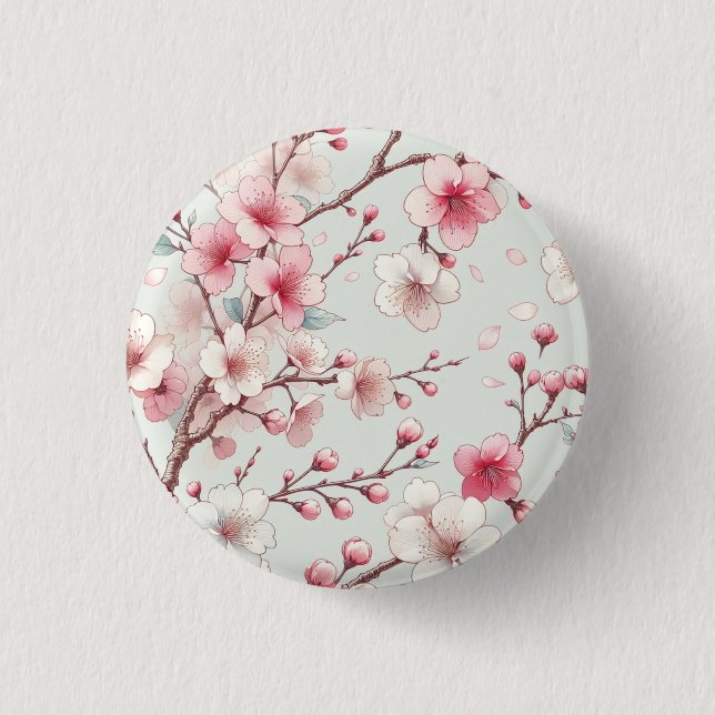 Macaron Rond 2,50 Cm Fleur de cerise (Devant)