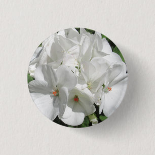 Macaron Rond 2,50 Cm Fleur de géranium blanc délicate