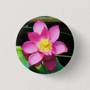 Macaron Rond 2,50 Cm Fleur de Lotus rose chaud