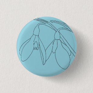 Macaron Rond 2,50 Cm Fleur de perce-neige personnalisée