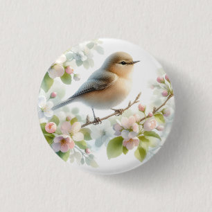 Macaron Rond 2,50 Cm Fleur d'eau de cerisier de printemps aquarelle