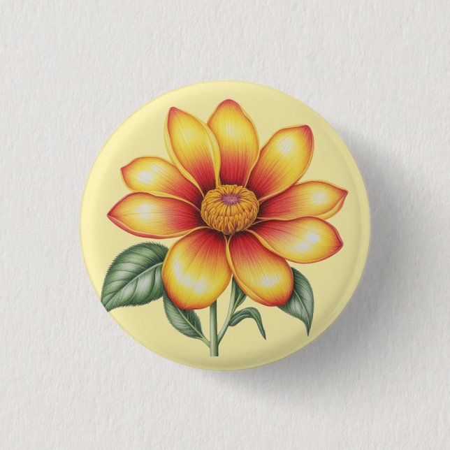 Macaron Rond 2,50 Cm Fleur orange (Devant)