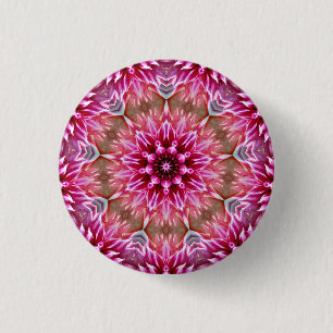 Macaron Rond 2,50 Cm Fleur rose Mandala géométrique Motif-67545 Keycha