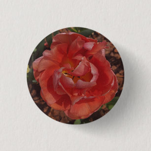 Macaron Rond 2,50 Cm fleur rouge