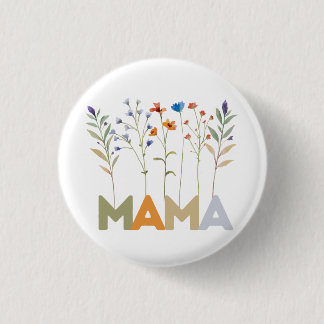 Macaron Rond 2,50 Cm Fleur sauvage Mama Confort Couleurs Mère's Day Cad