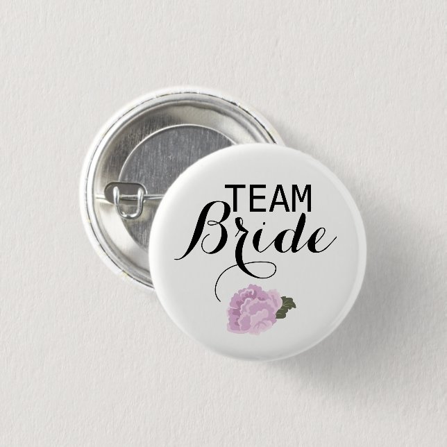 Macaron Rond 2,50 Cm Fleurissez la jeune mariée d'équipe épousant les (Devant & derrière)