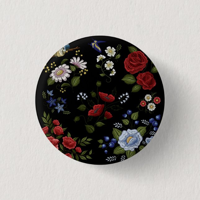 Macaron Rond 2,50 Cm Fleurs (Devant)