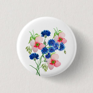 Macaron Rond 2,50 Cm Fleurs de maïs mignonnes aquarelles