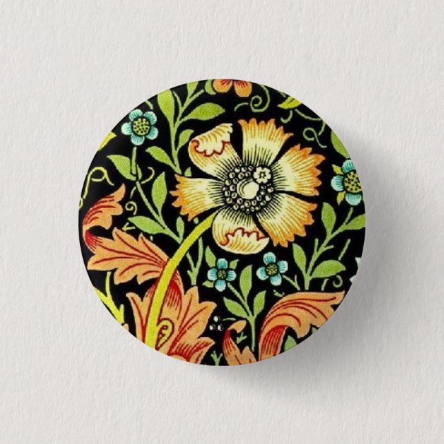 Macaron Rond 2,50 Cm Fleurs de William Morris (Devant)