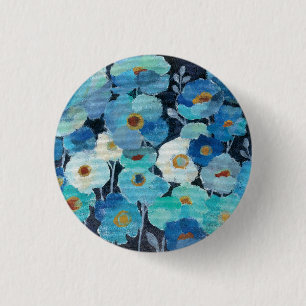Macaron Rond 2,50 Cm Fleurs d'indigo