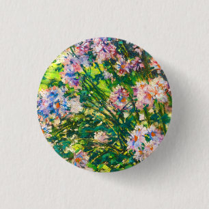 Macaron Rond 2,50 Cm Fleurs jolies vintages Illustration Fleurs blanche