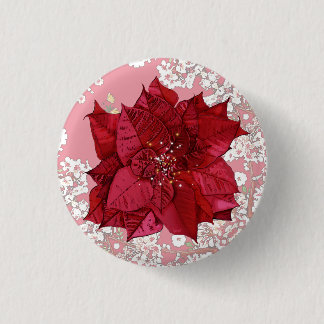 Macaron Rond 2,50 Cm Fleurs pour Noël