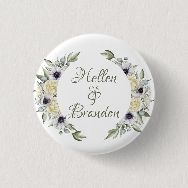 Macaron Rond 2,50 Cm Fleurs Shady-Chic Cadre de couronne (Devant)