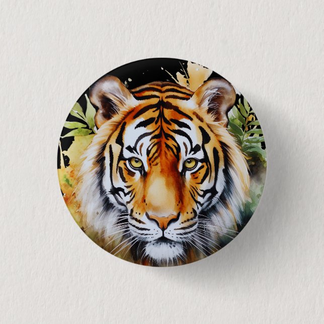 Macaron Rond 2,50 Cm Fleurs Tiger Pastel Safari Aquarelle Savannah (Devant)