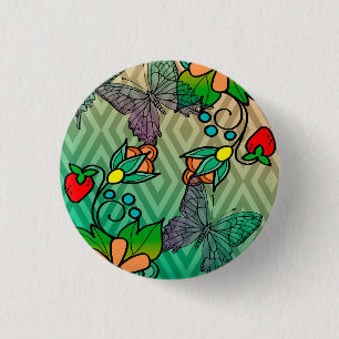 Macaron Rond 2,50 Cm floral et butterflys