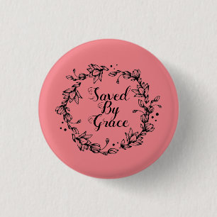 Macaron Rond 2,50 Cm Floral sauvé par le bouton Grace