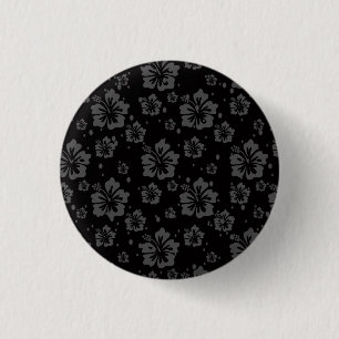 Macaron Rond 2,50 Cm Flore feuillu noir brillant