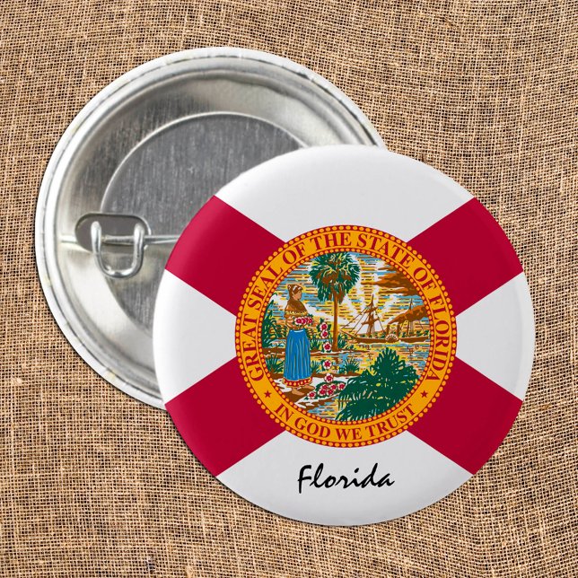 Macaron Rond 2,50 Cm Florida Flag & Florida State USA / sports (Créateur téléchargé)
