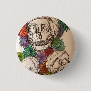 Macaron Rond 2,50 Cm Flowers&Skulls