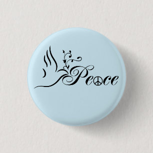 Macaron Rond 2,50 Cm Flying Peace Dove Olive Branch Blue Arrière - plan