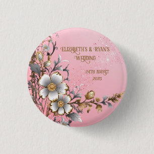 Macaron Rond 2,50 Cm Fond de mariage élégant à paillettes roses