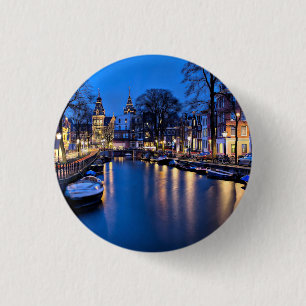 Macaron Rond 2,50 Cm Fond d'écran de nuit Amsterdam-67657
