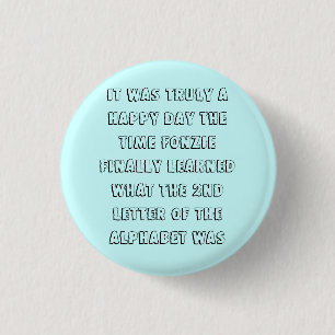 Macaron Rond 2,50 Cm Fonzie apprend l'alphabet !