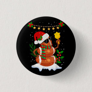Macaron Rond 2,50 Cm Football Snowman Santa Hat Joyeux Noël