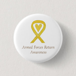 Macaron Rond 2,50 Cm Forces armées - Sensibilisation au retour Coeur Ru