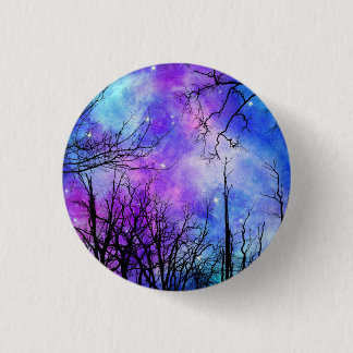 Macaron Rond 2,50 Cm Forêt effrayante par nuit Bleu foncé Ambiance