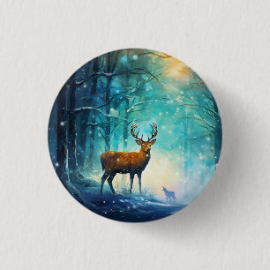 Macaron Rond 2,50 Cm Forêt enneigée magique Art-82109