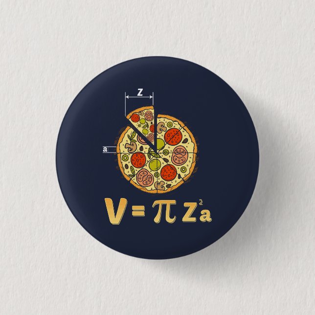Macaron Rond 2,50 Cm Formule Pi Day Math Pizza Nerd (Devant)