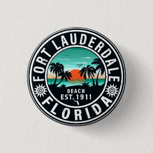 Macaron Rond 2,50 Cm Fort Lauderdale Florida Beach Souvenirs tropicaux